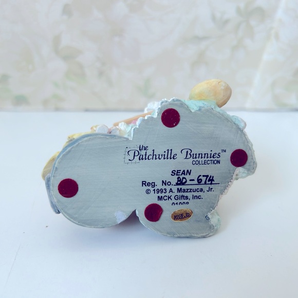 Patchville Bunnies Sean w/original box 1993 Easter Rabbit Bunny - Picture 3 of 3